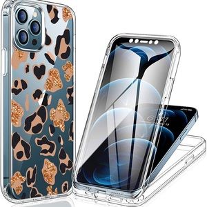 Brand new in package iPhone 12 Pro Max front and back cover in leopard print